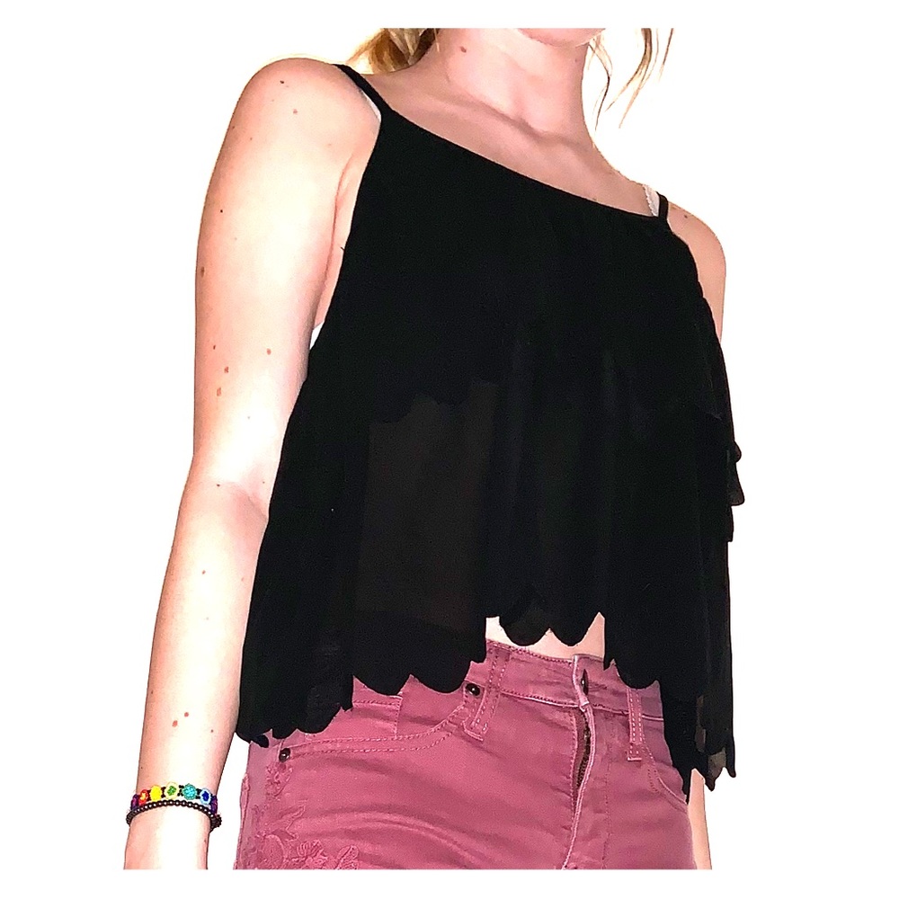 Black cropped tank top